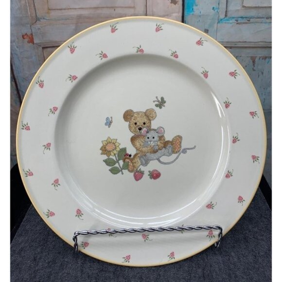 Mikasa Teddy Bear Dinnerware Set - Plate & Bowl - Ceramic Childrens Dishware - Picture 2 of 7